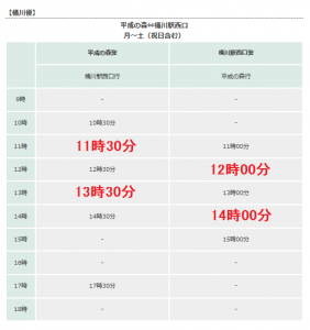 桶川便送迎時刻表